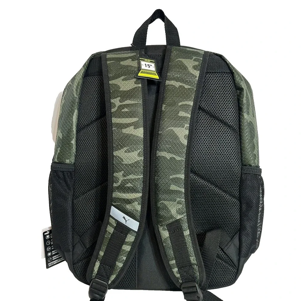 Puma‎ Evercat Contender3.0 Backpack  Bag Unisex Black Green Camo new